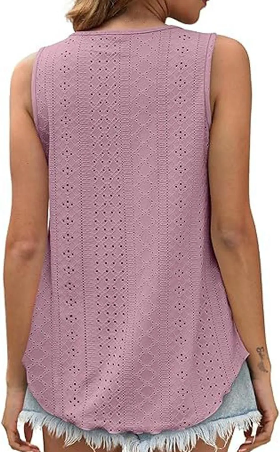 Womens Tank Tops Summer Sleeveless 2024 Casual Tunic Tops Crewneck Blouses Loose Fit Basic Shirts Trendy Clothes