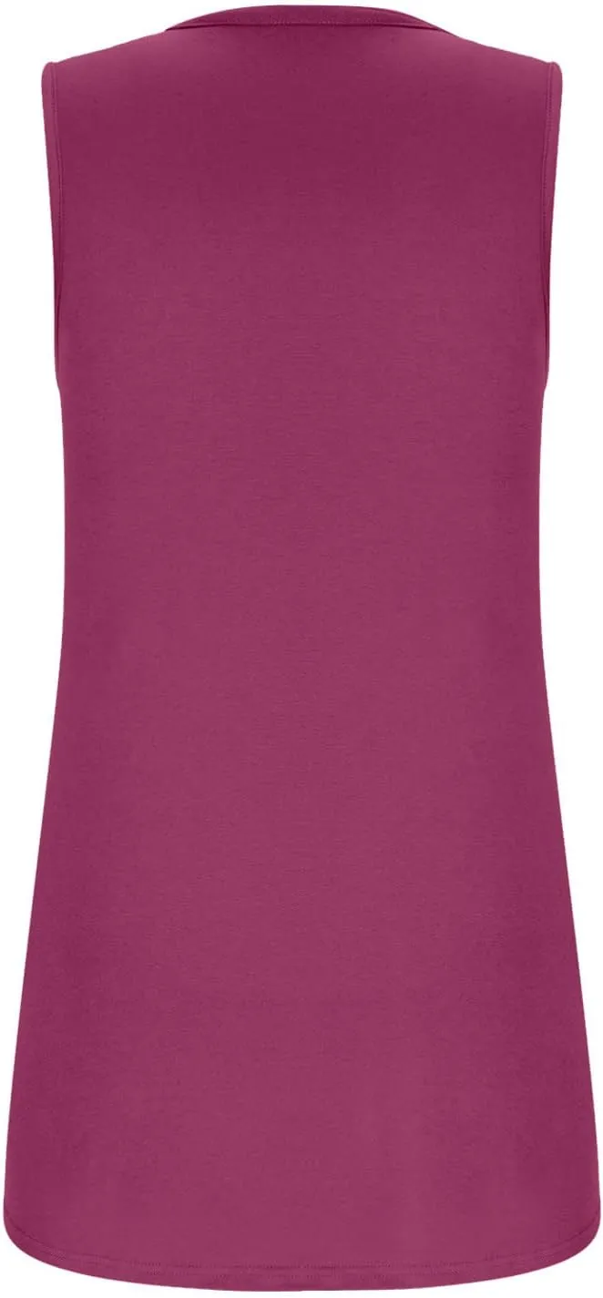 Womne's Summer Sleeveless Square Neck Tank Tops, Flowy Pleated Tunic Shirts for Women, Ladies Loose Fit Tshirt